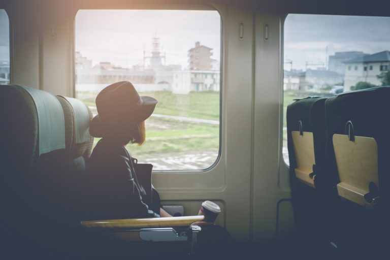 Enjoying,Travel.,Young,Pretty,Woman,Traveling,By,The,Japan,Classic
